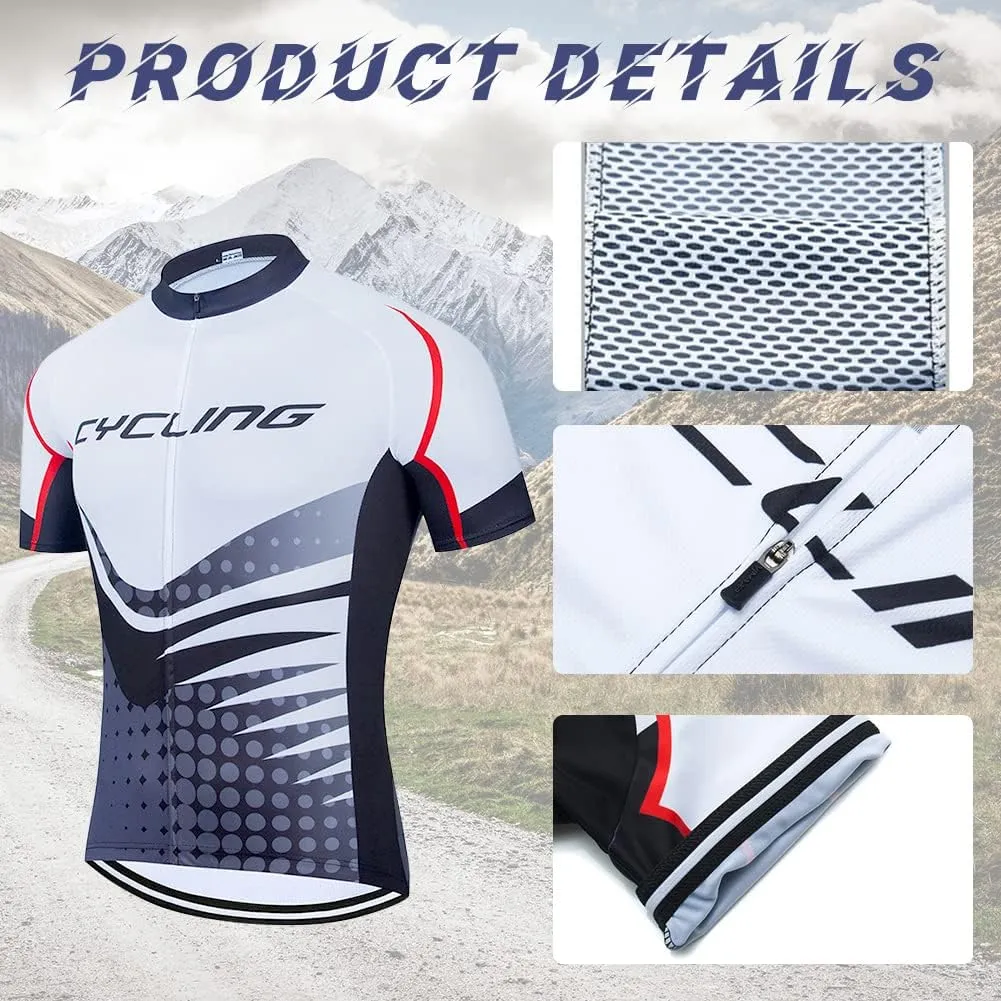 Mens Cycling Jersey Set Bike 3D Padded Pants Short Sleeve Shirt Quick-Dry Cycling Clothing Road Bike