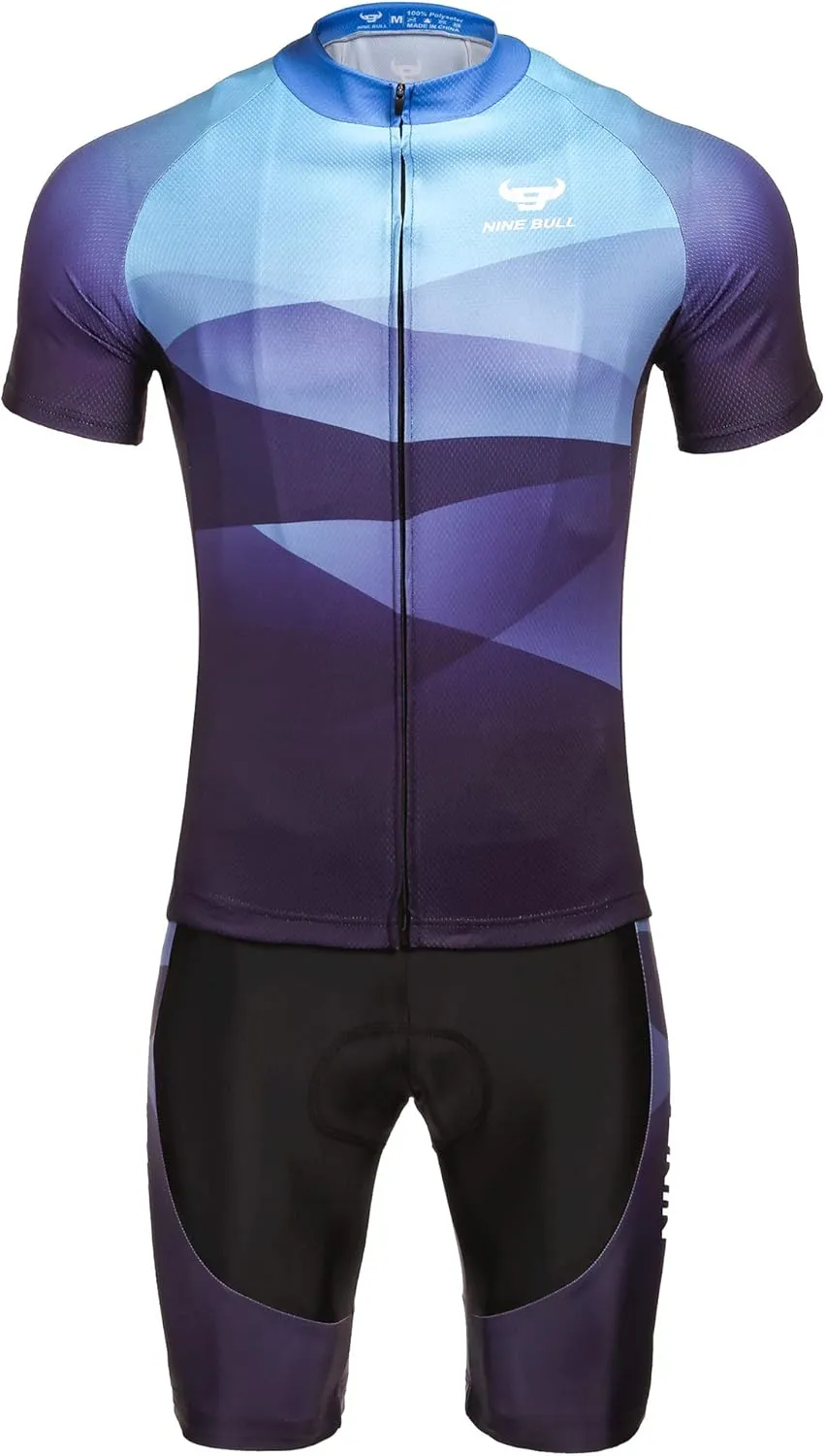 Men's Cycling Jersey Set - Reflective Quick-Dry Biking Shirt and 3D Padded Cycling Bike Shorts