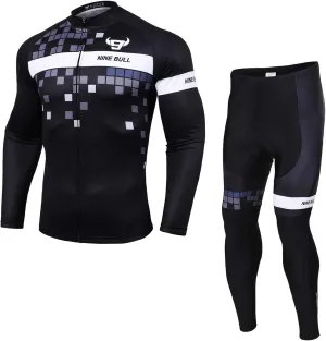 Men's Cycling Jersey Set - Reflective Quick-Dry Biking Shirt and 3D Padded Cycling Bike Shorts