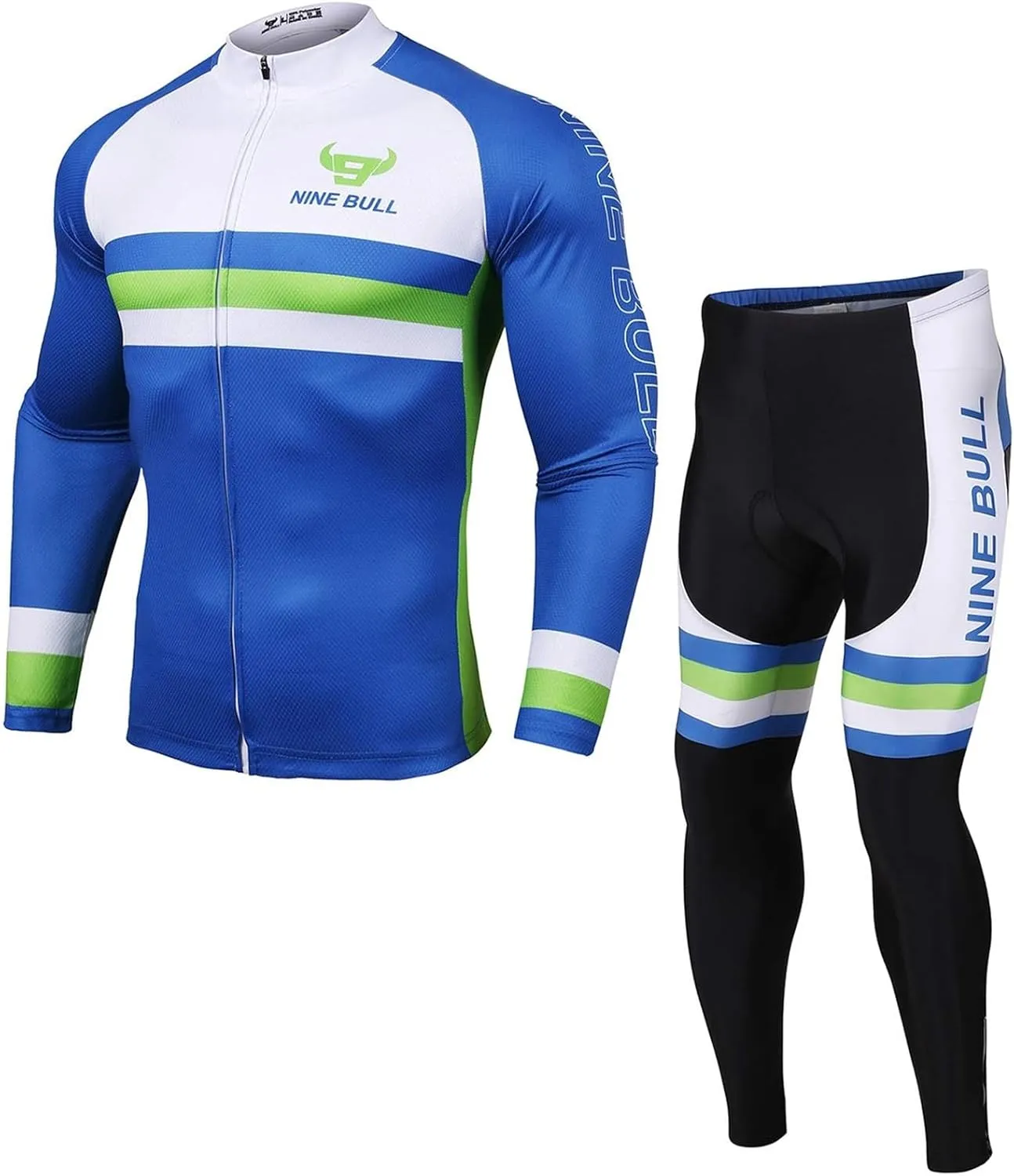 Men's Cycling Jersey Set - Reflective Quick-Dry Biking Shirt and 3D Padded Cycling Bike Shorts