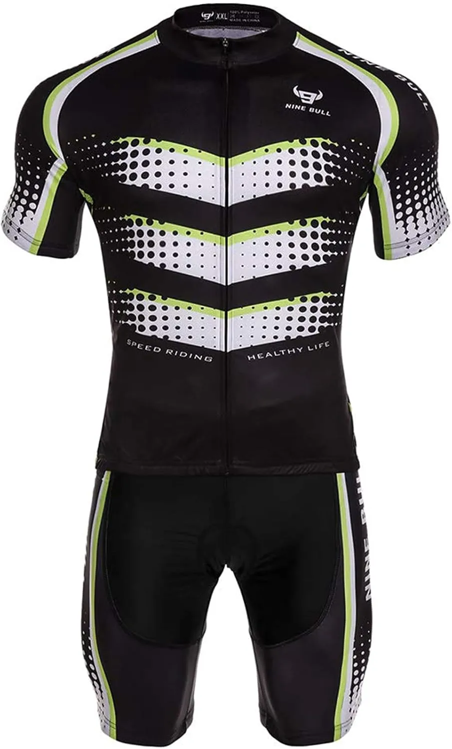 Men's Cycling Jersey Set - Reflective Quick-Dry Biking Shirt and 3D Padded Cycling Bike Shorts
