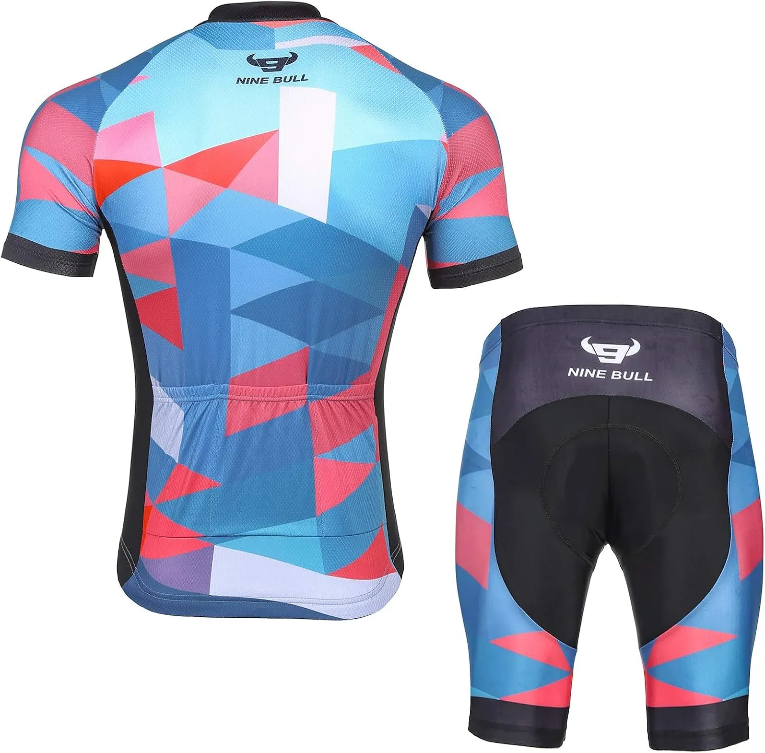 Men's Cycling Jersey Set - Reflective Quick-Dry Biking Shirt and 3D Padded Cycling Bike Shorts
