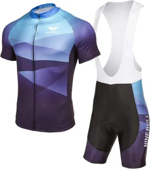 Men's Cycling Jersey Set - Reflective Quick-Dry Biking Shirt and 3D Padded Cycling Bike Shorts