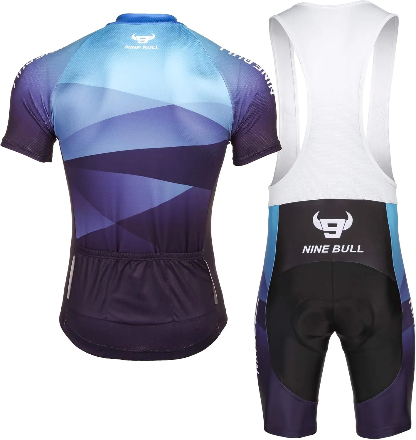 Men's Cycling Jersey Set - Reflective Quick-Dry Biking Shirt and 3D Padded Cycling Bike Shorts