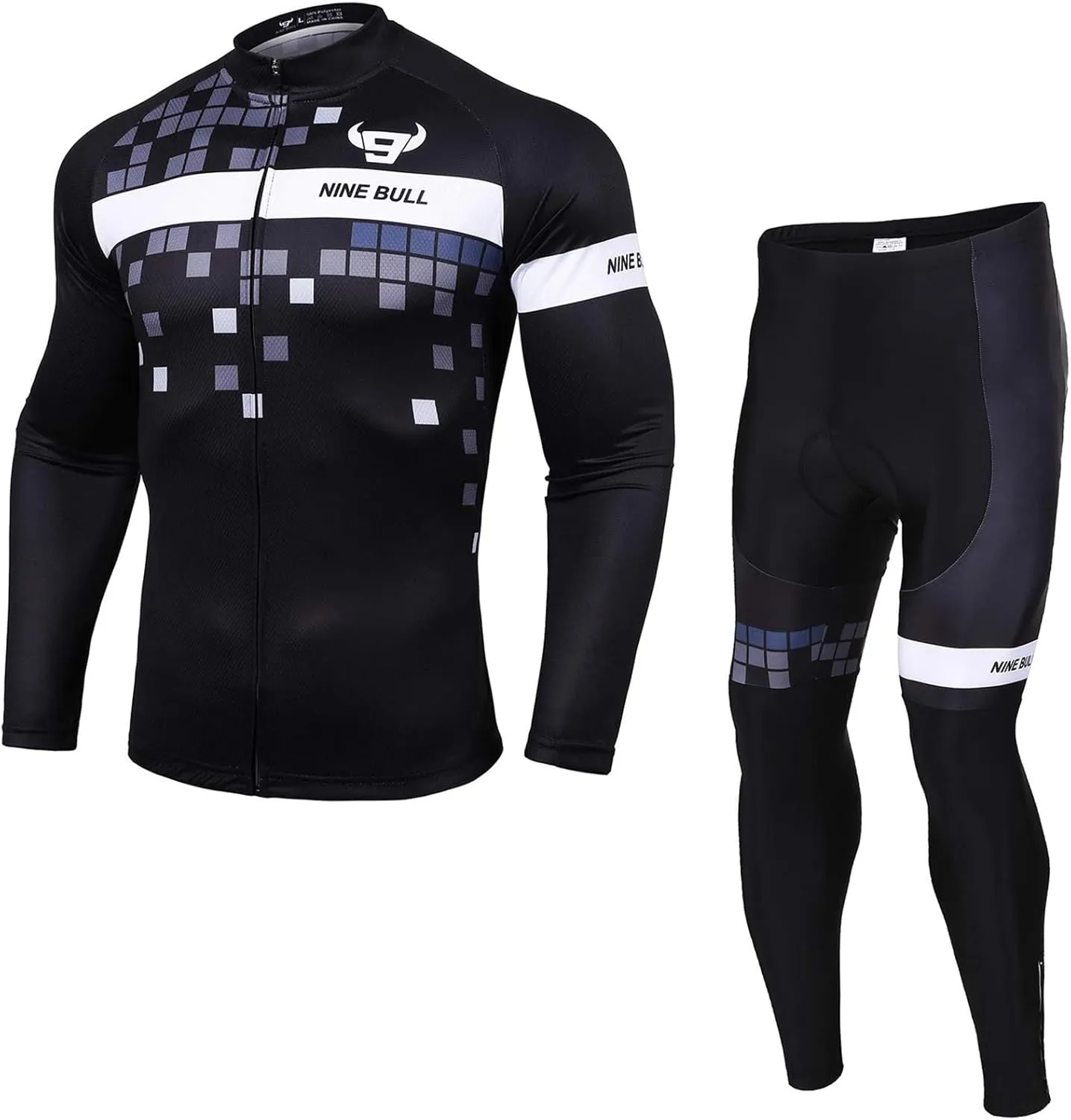 Men's Cycling Jersey Set - Reflective Quick-Dry Biking Shirt and 3D Padded Cycling Bike Shorts