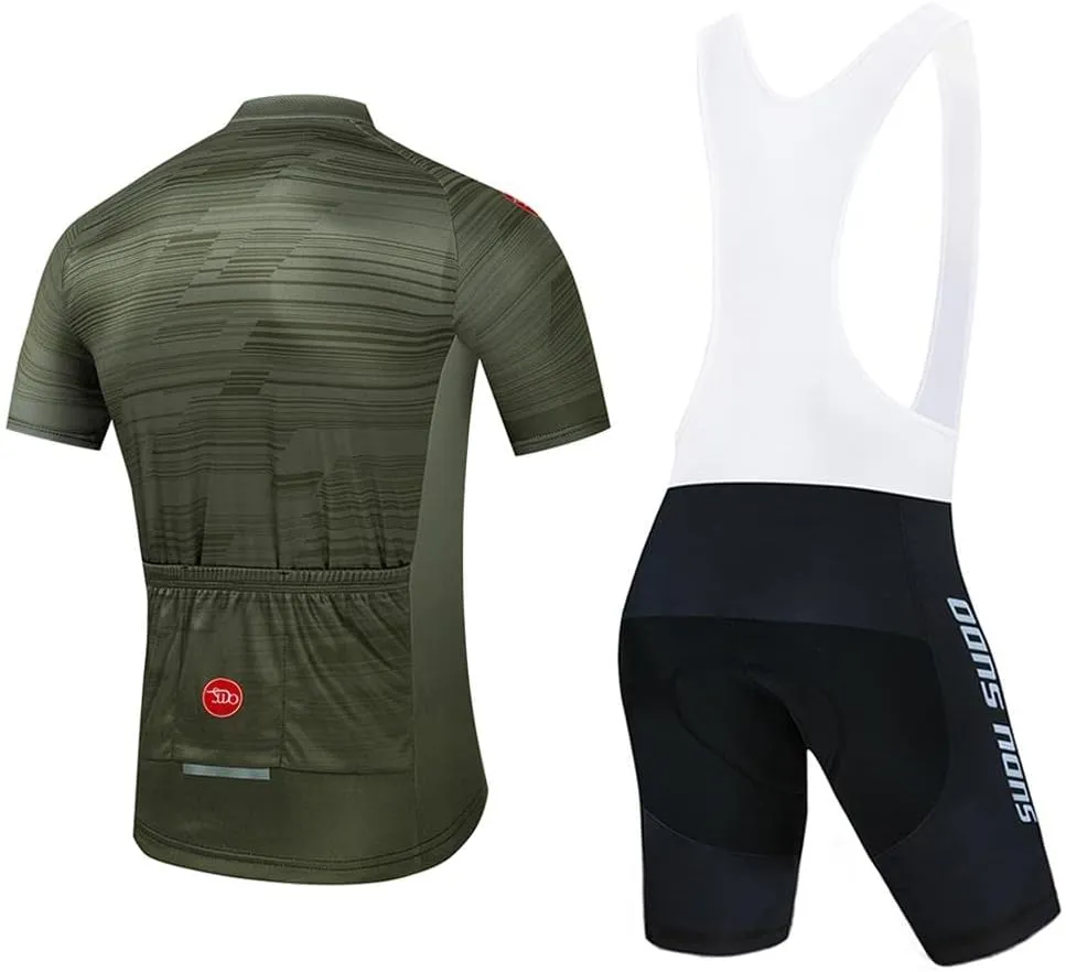 Men's Cycling Jersey Set Short Sleeve Breathable Cycling Clothing Road Bike Shirts Shorts with 20D Padded Quick-Dry