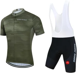 Men's Cycling Jersey Set Short Sleeve Breathable Cycling Clothing Road Bike Shirts Shorts with 20D Padded Quick-Dry
