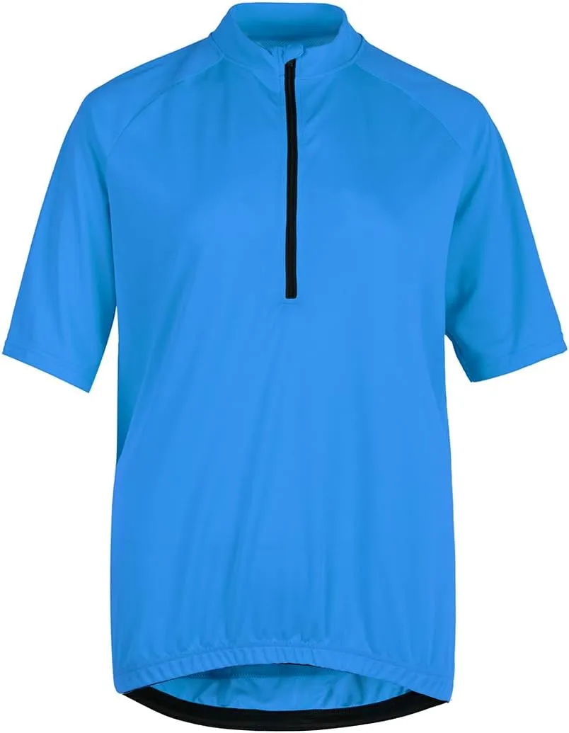 Men's Cycling Jersey Zip Short Sleeve Moisture Wicking Breathable 3 Large Back Pocket Quick-Drying Cycling Shirt