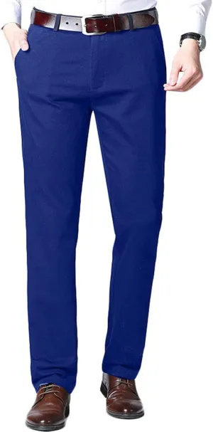 Men's Flat Front Suit Pants Regular Fit Wrinkle-Free Stretch Casual Dress Pants Trousers