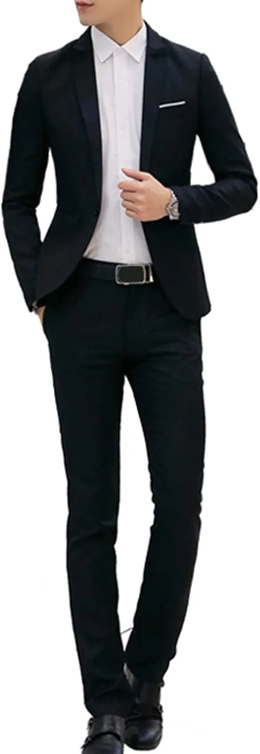 Men's Formal Dress Blazer Jacket Pants Casual Work Office Business Suit Jacket Fashion 3 Piece Tuxedo Prom Suits Set