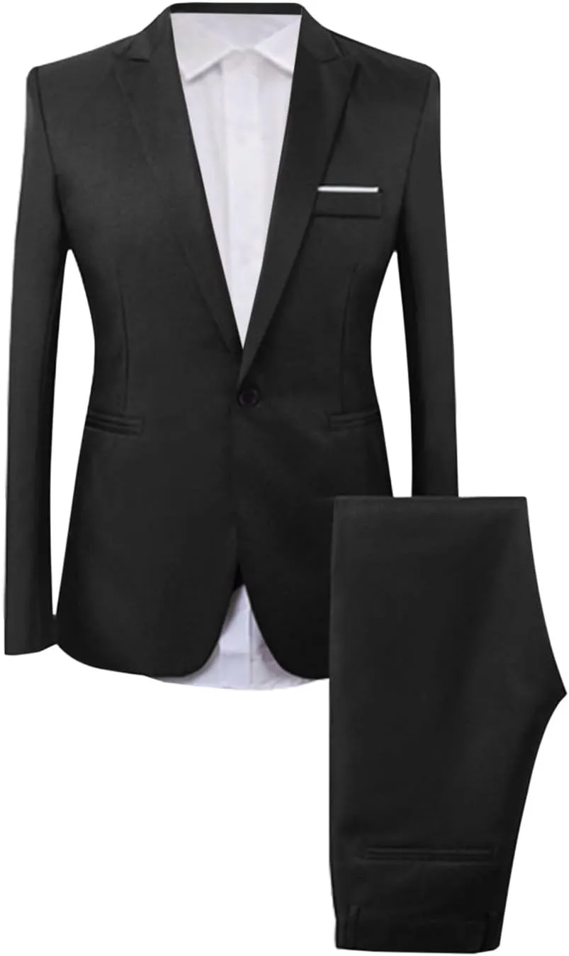 Men's Formal Dress Blazer Jacket Pants Casual Work Office Business Suit Jacket Fashion 3 Piece Tuxedo Prom Suits Set