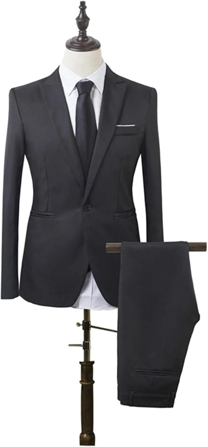Men's Formal Dress Blazer Jacket Pants Casual Work Office Business Suit Jacket Fashion 3 Piece Tuxedo Prom Suits Set