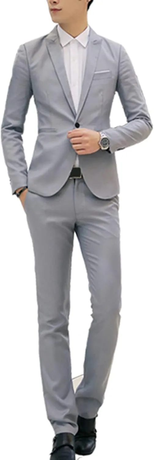 Men's Formal Dress Blazer Jacket Pants Casual Work Office Business Suit Jacket Fashion 3 Piece Tuxedo Prom Suits Set