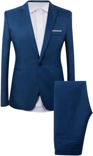 Men's Formal Dress Blazer Jacket Pants Casual Work Office Business Suit Jacket Fashion 3 Piece Tuxedo Prom Suits Set