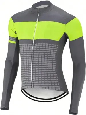 Men's Long Sleeve Cycling Jerseys with 3 Back Pockets Bike Shirt Cycle Clothing Quick Dry Breathable