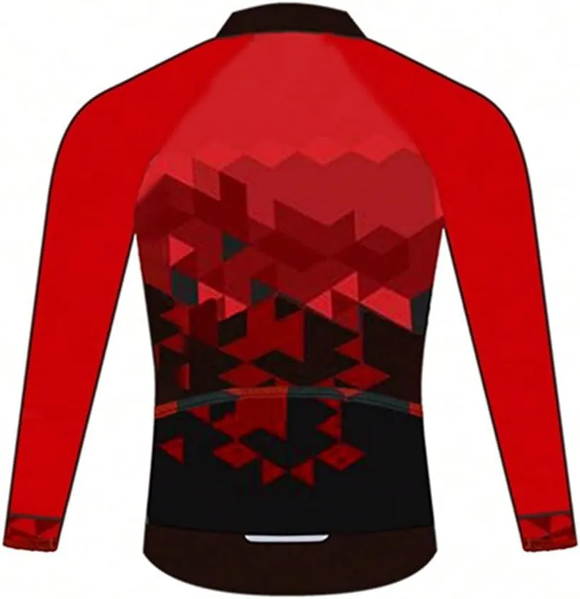 Men's Long Sleeve Cycling Jerseys with 3 Back Pockets Bike Shirt Cycle Clothing Quick Dry Breathable