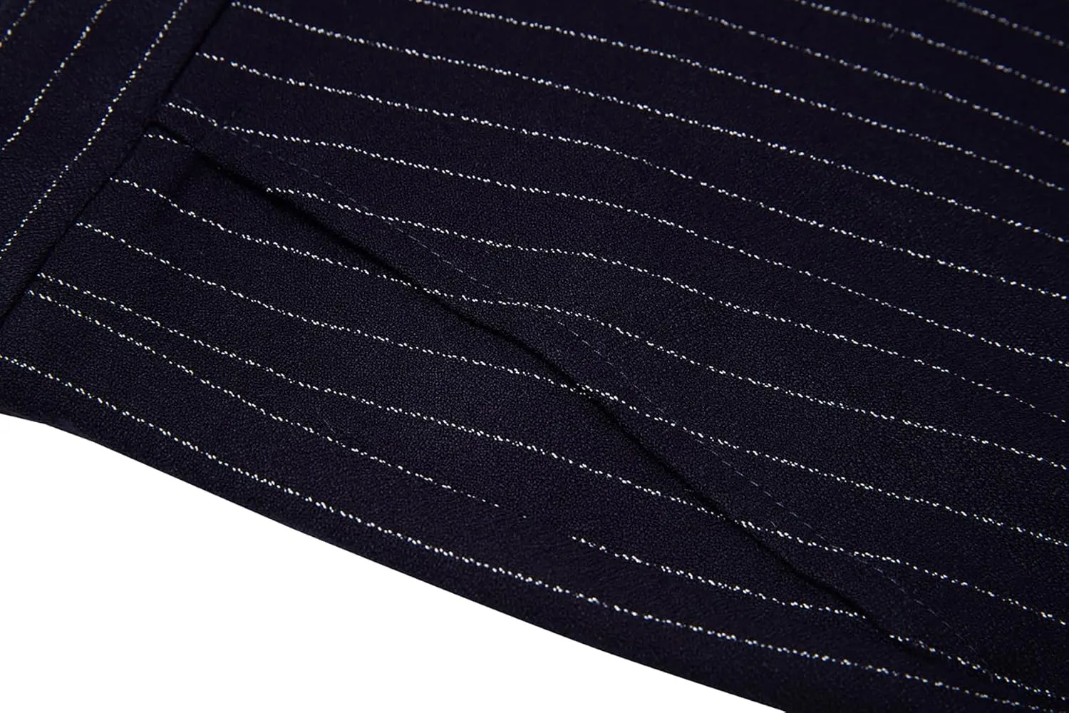 Mens Pinstripe Suit 3 Piece Slim Fit Casual Dress Suits Blazer Vest Pants