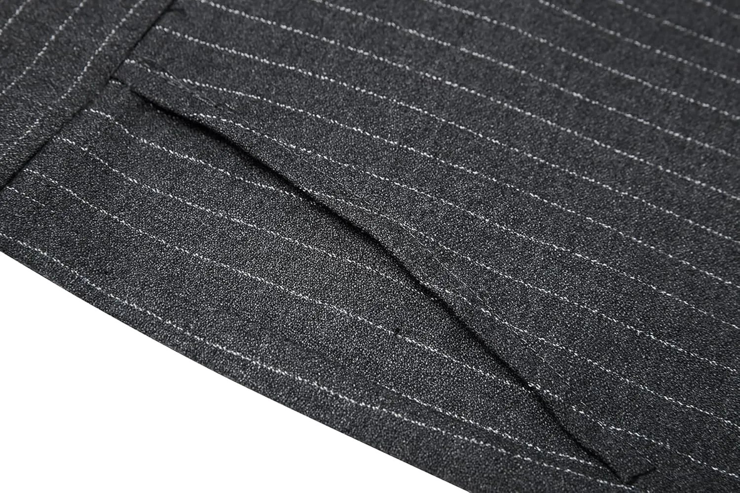 Mens Pinstripe Suit 3 Piece Slim Fit Casual Dress Suits Blazer Vest Pants