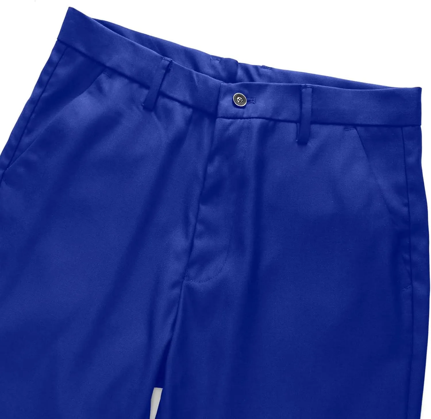 Mens Slim Fit Suit Pants Front Flat Stretch Dress Pants Ankle Length Colored Trousers