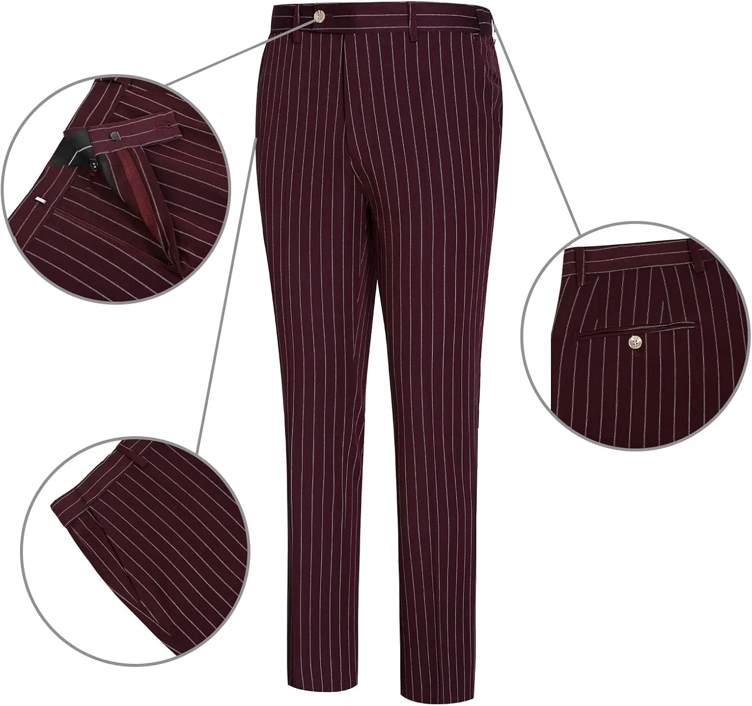 Mens Suits Slim Fit 3 Piece Double Breasted Tuxedo Suit Jacket Vest Pants Set for Wedding Prom