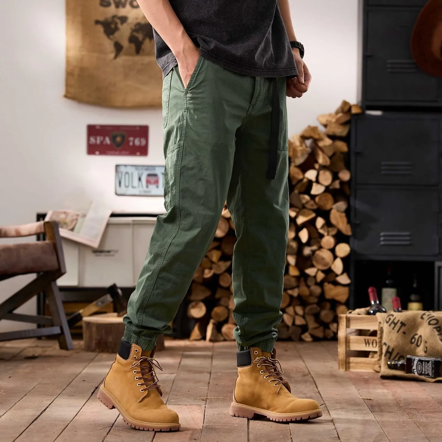 Men's Tactical Pants Hiking Cargo Pants Lightweight Work Pant Trousers Outdoor Running Hiking Joggers