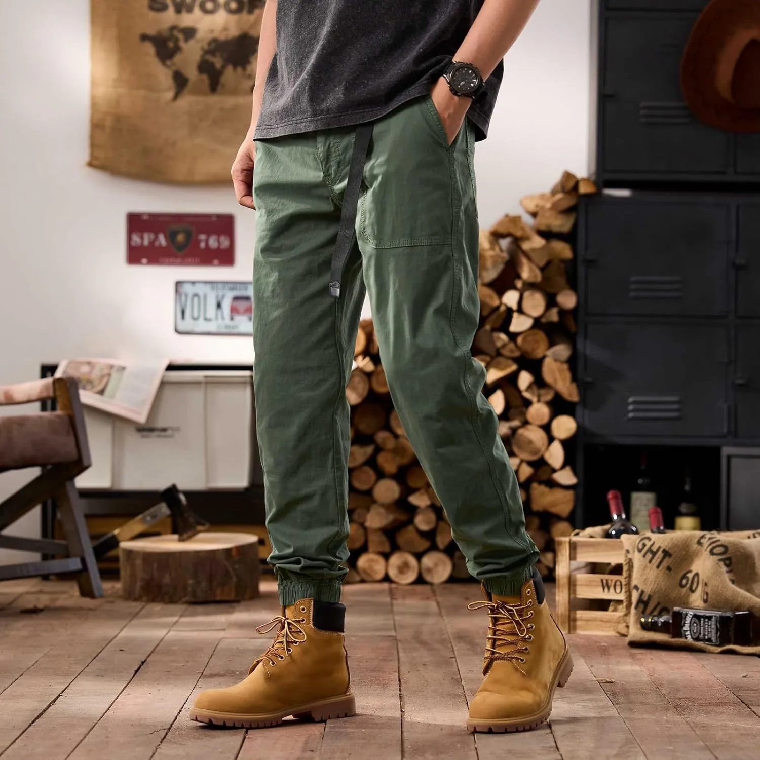 Men's Tactical Pants Hiking Cargo Pants Lightweight Work Pant Trousers Outdoor Running Hiking Joggers
