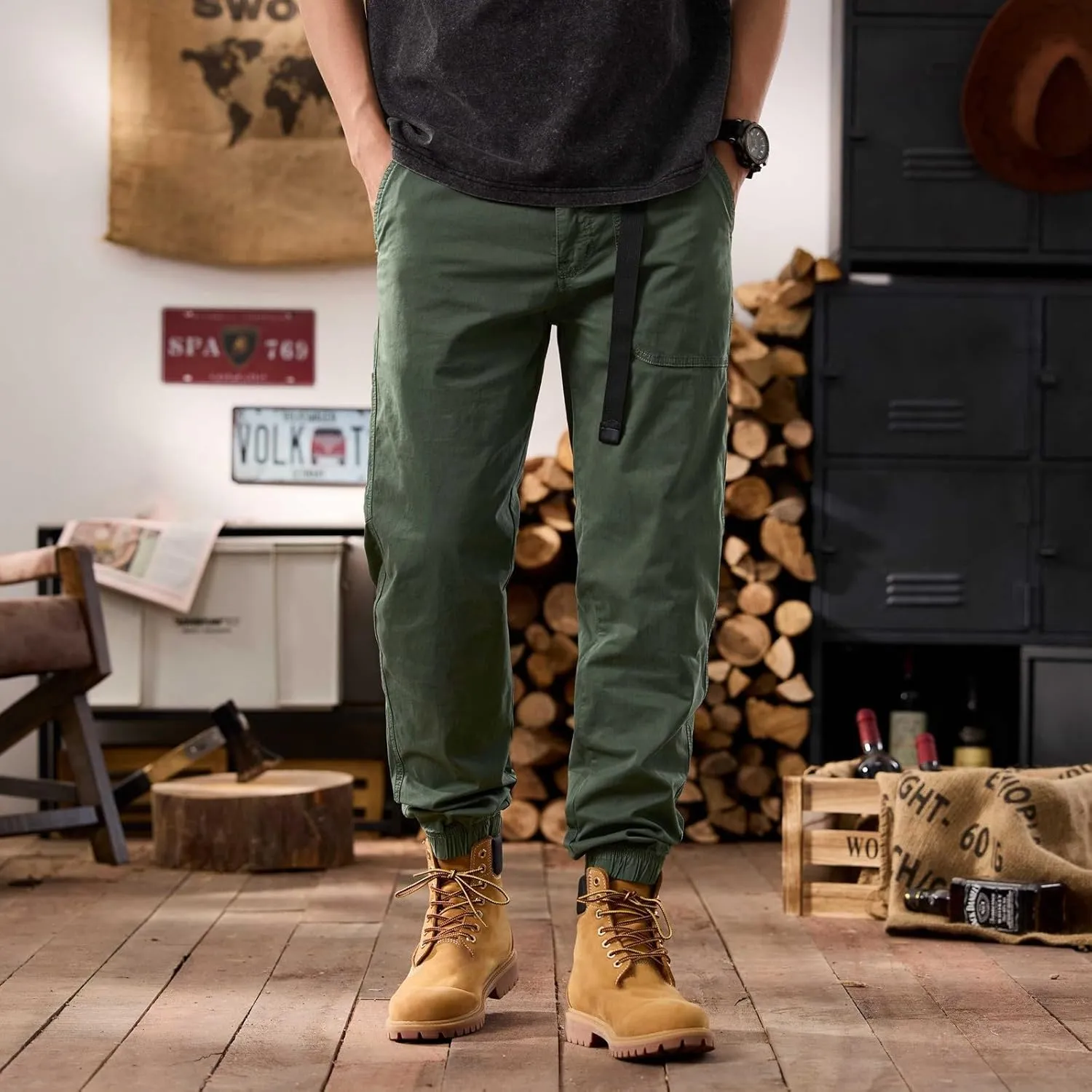 Men's Tactical Pants Hiking Cargo Pants Lightweight Work Pant Trousers Outdoor Running Hiking Joggers