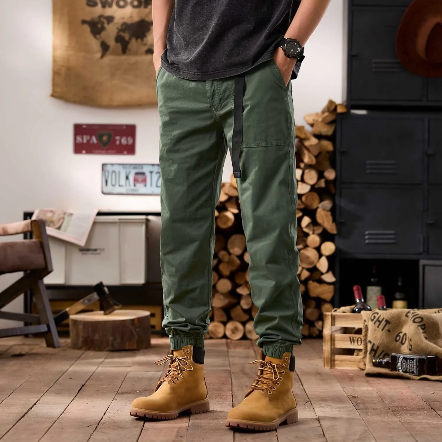 Men's Tactical Pants Hiking Cargo Pants Lightweight Work Pant Trousers Outdoor Running Hiking Joggers