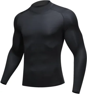 Men's UPF 50  Long Sleeve Rash Guard Compression Shirt Quick Dry Water Surf Swim Shirts Cold Gear Base Layer Ski Top