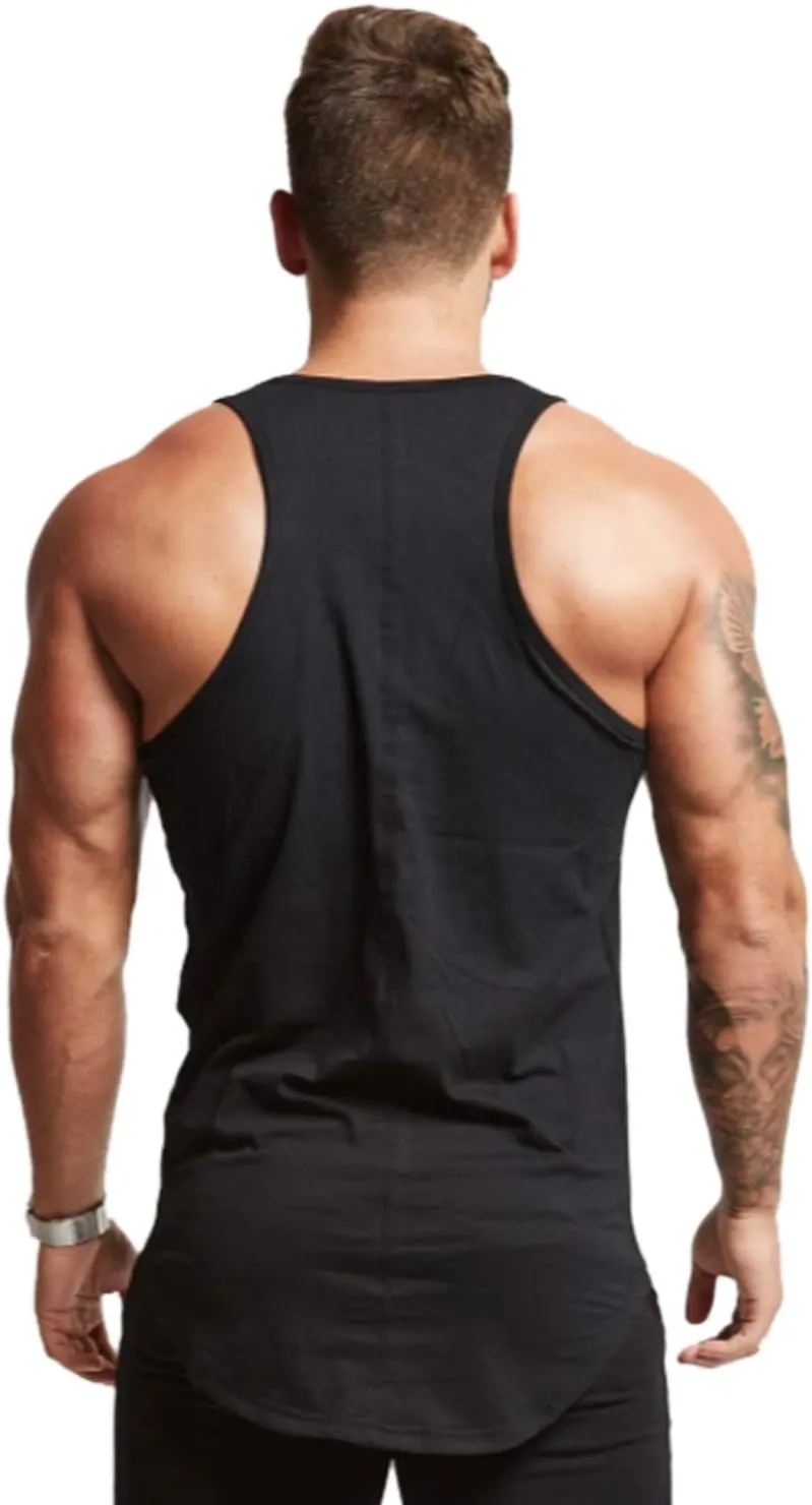 Mens Workout Stringer Tank Tops Fitness Performance Muscle Sleeveless Shirts Gym Training Bodybuilding Vest