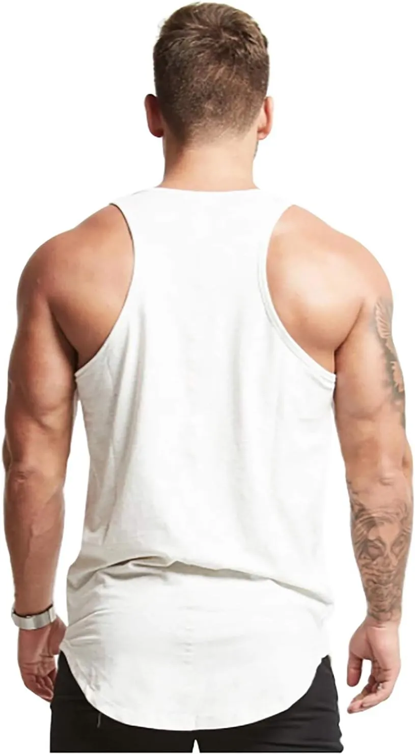 Mens Workout Stringer Tank Tops Fitness Performance Muscle Sleeveless Shirts Gym Training Bodybuilding Vest