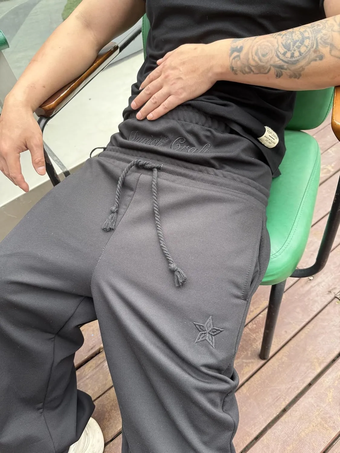 Mens Y2K Wide Leg Sweatpants Drawstring Double Waisted Baggy Hip-Hop Vintage Pants Gym Workout Trousers
