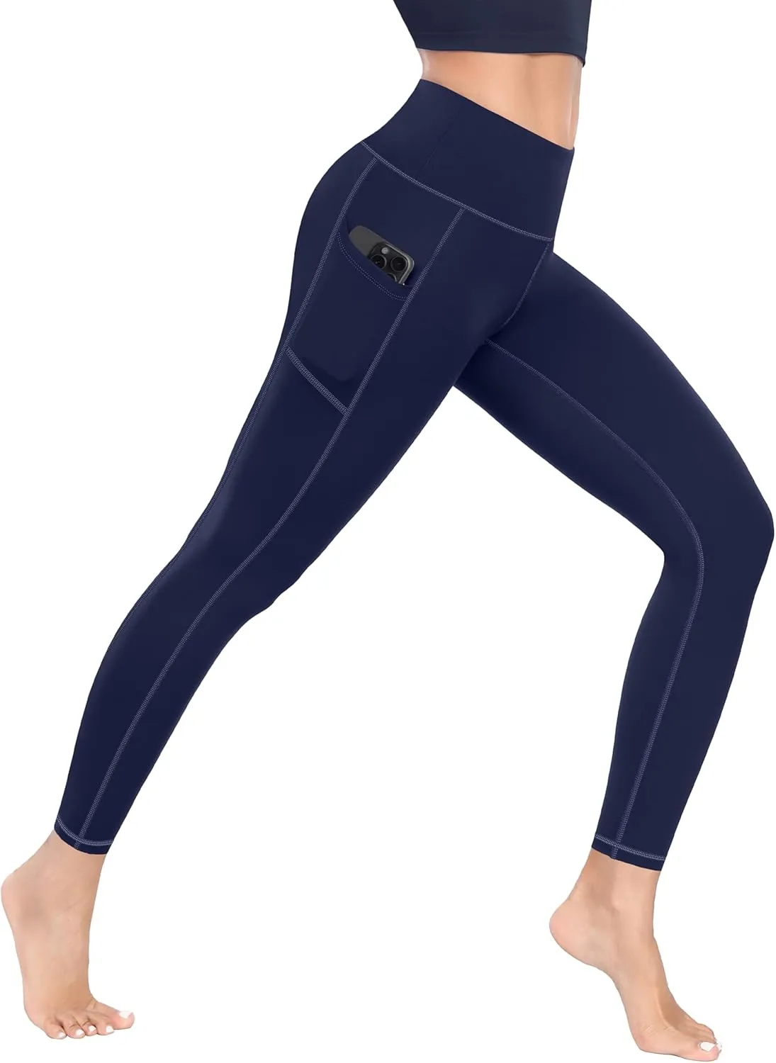 MIRITY Yoga Leggings with Pockets for Women - High Waist Tummy Control Pants for Workout Pack of 4