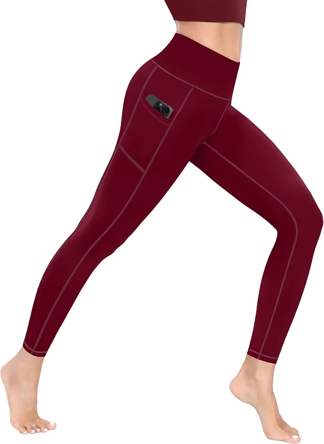 MIRITY Yoga Leggings with Pockets for Women - High Waist Tummy Control Pants for Workout Pack of 4