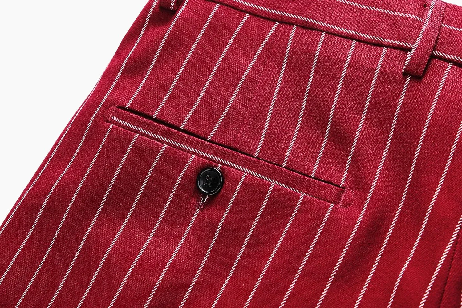 MOGU Mens Striped Slim Fit Dress Pants  Adjustable Elastic Waist Pinstripe Suit Trousers, Business Casual Slacks