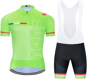 MOXILYN Men's Cycling Jersey Bike Clothing Set Full Zipper Breathable Quick-Dry Shirt   Cycling Bibs with 20D Padded