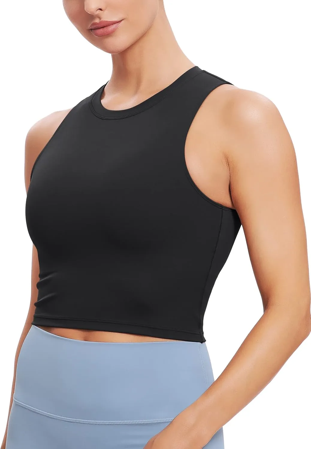 Natural Feelings Nudi Sports Bras for Women Removable Padded Yoga Tank Tops Sleeveless Fitness Workout Crop Tops