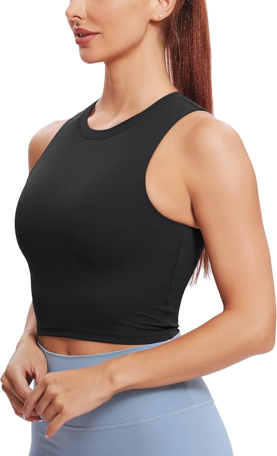 Natural Feelings Nudi Sports Bras for Women Removable Padded Yoga Tank Tops Sleeveless Fitness Workout Crop Tops