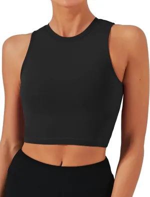 Natural Feelings Nudi Sports Bras for Women Removable Padded Yoga Tank Tops Sleeveless Fitness Workout Crop Tops