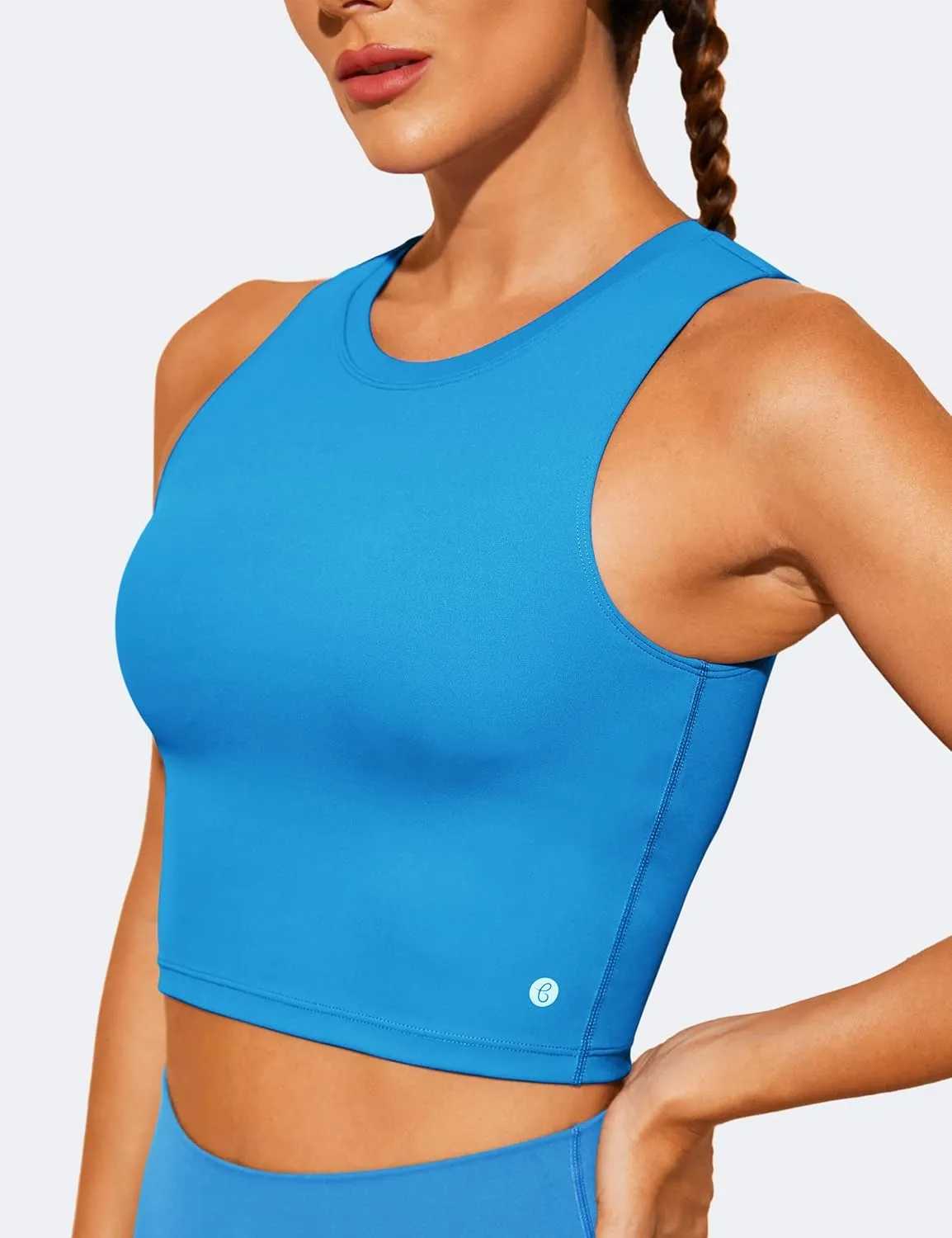 Natural Feelings Nudi Sports Bras for Women Removable Padded Yoga Tank Tops Sleeveless Fitness Workout Crop Tops