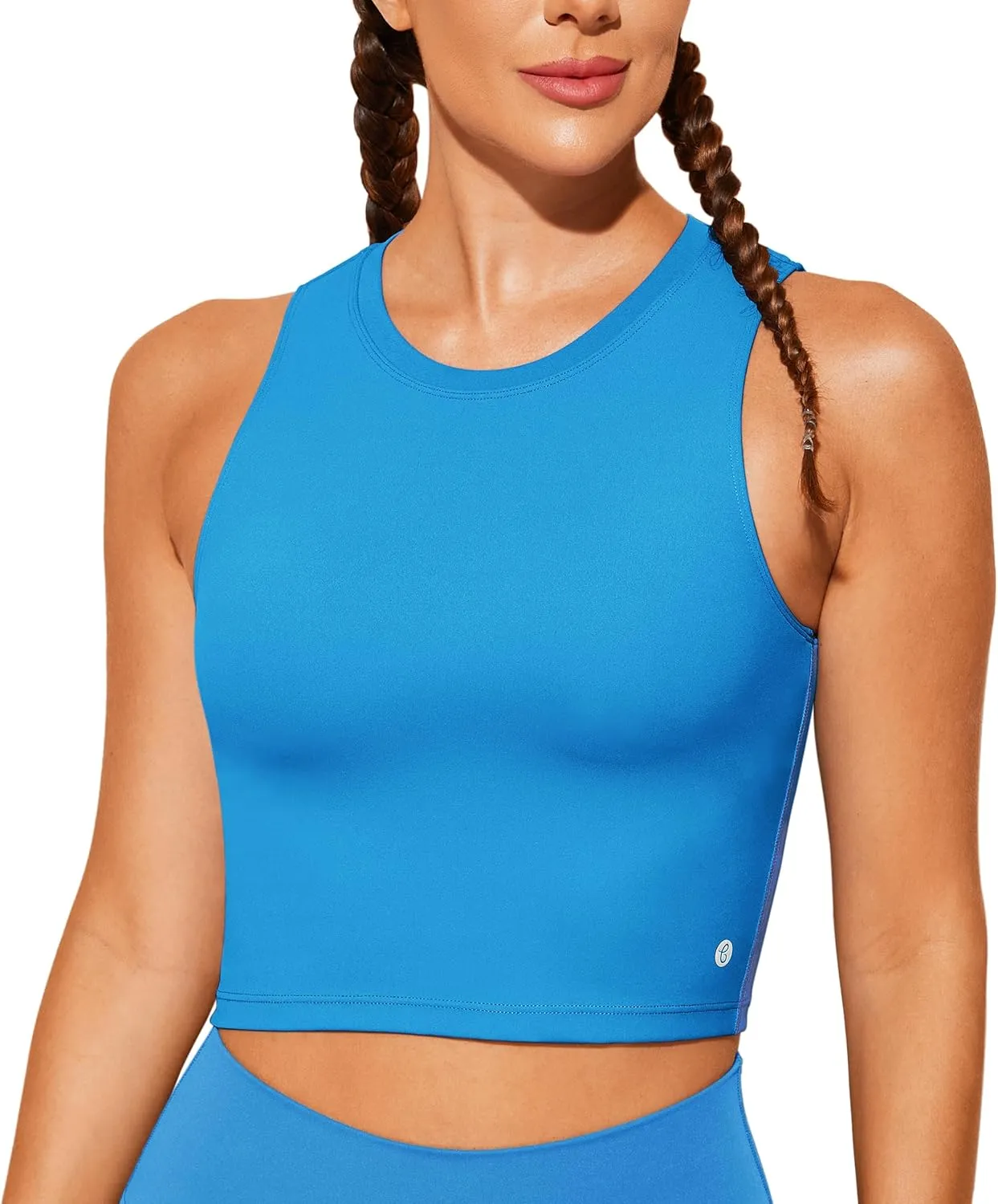 Natural Feelings Nudi Sports Bras for Women Removable Padded Yoga Tank Tops Sleeveless Fitness Workout Crop Tops