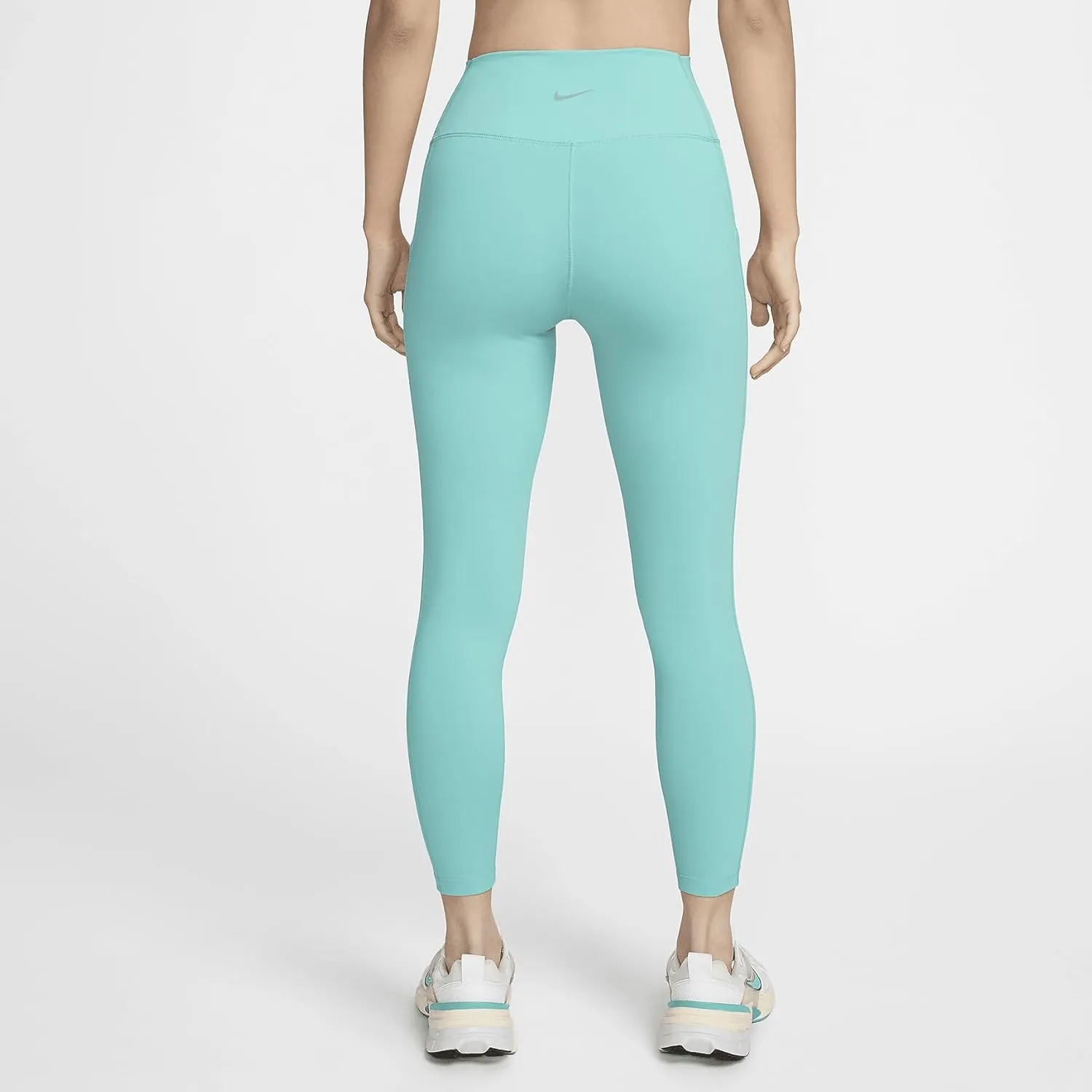 Nike One Women's High-Waisted 7/8 Leggings with Pockets (FN3241-300, Green Frost/Black)