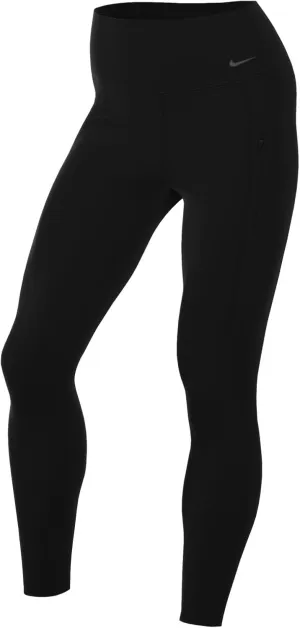 Nike Women's Firm-Support Mid-Rise 7/8 Leggings with Pockets (DQ5692-010, US, Alpha, Medium, Regular, Regular) Black
