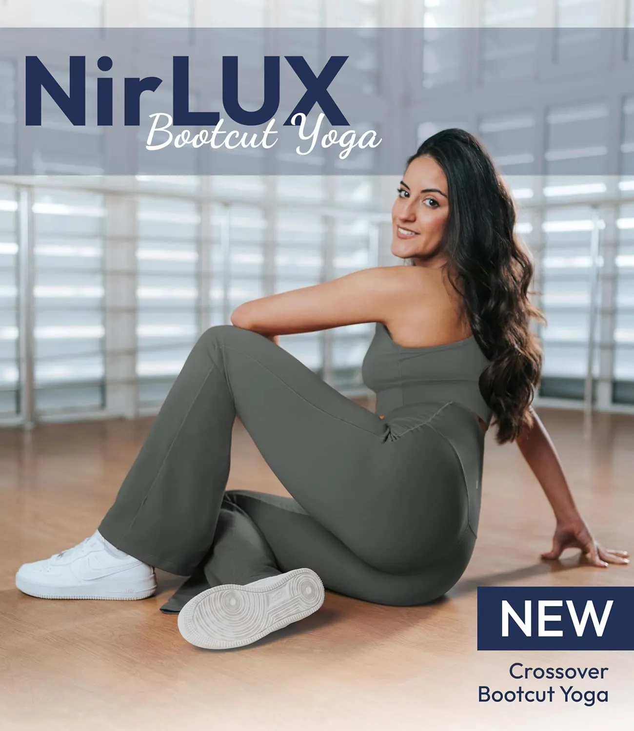 Nirlon Crossover Flare Leggings for Women - Regular & Plus Size Flare Pants High Waisted Wide Yoga Pants