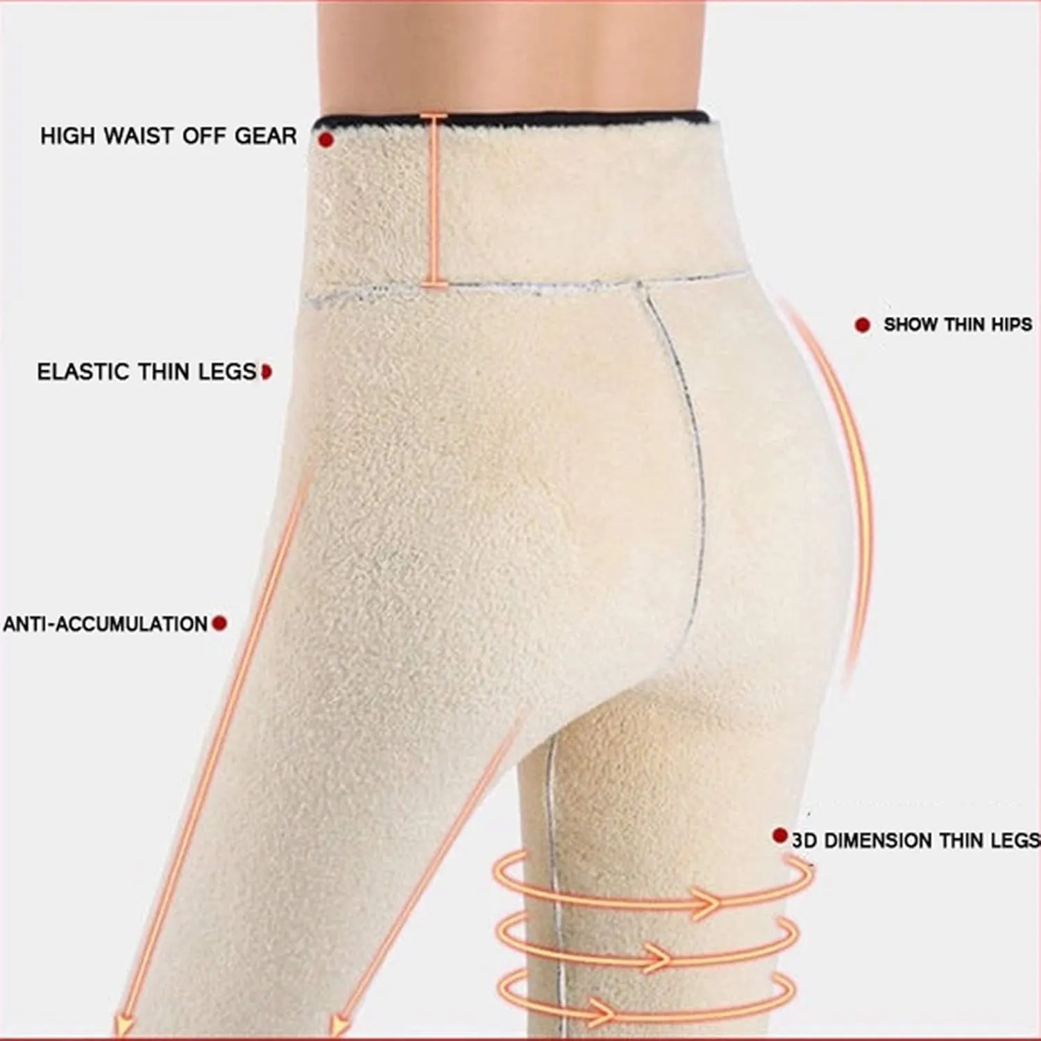 niyokki Cashmere Leggings Sherpa Fleece Women