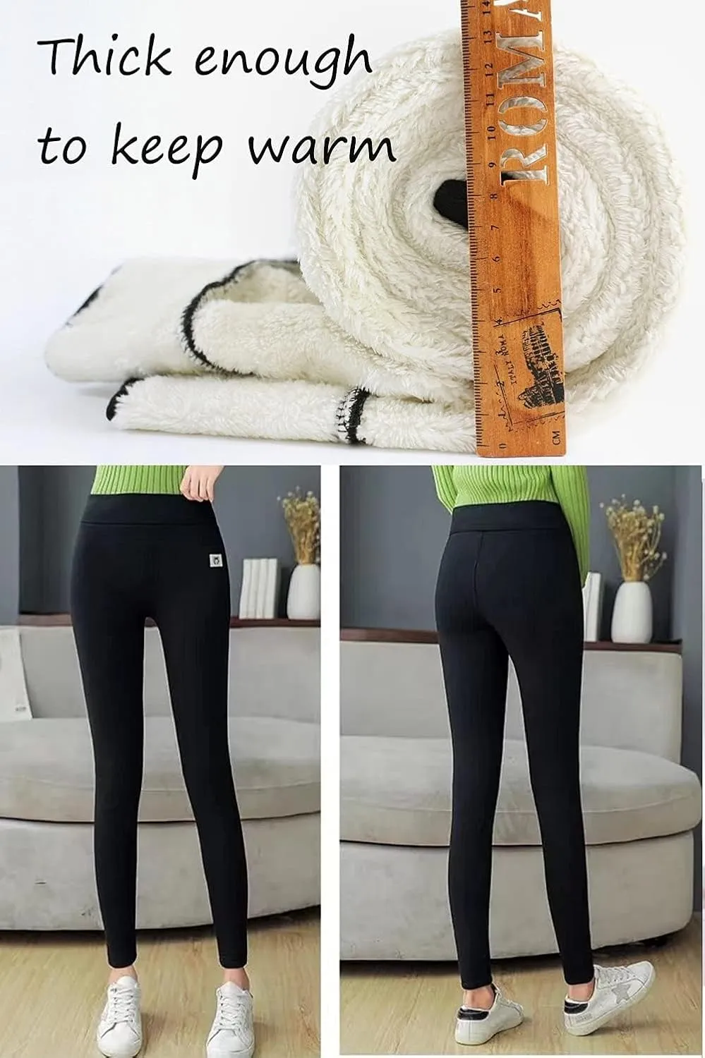 niyokki Cashmere Leggings Sherpa Fleece Women