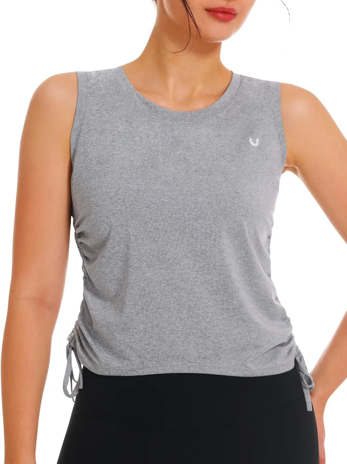 NORTHYARD Sleeveless Workout Tank Tops for Women Quick Dry Athletic Running Gym Top Shirts Loose Fit Ruched Yoga Crop Tops