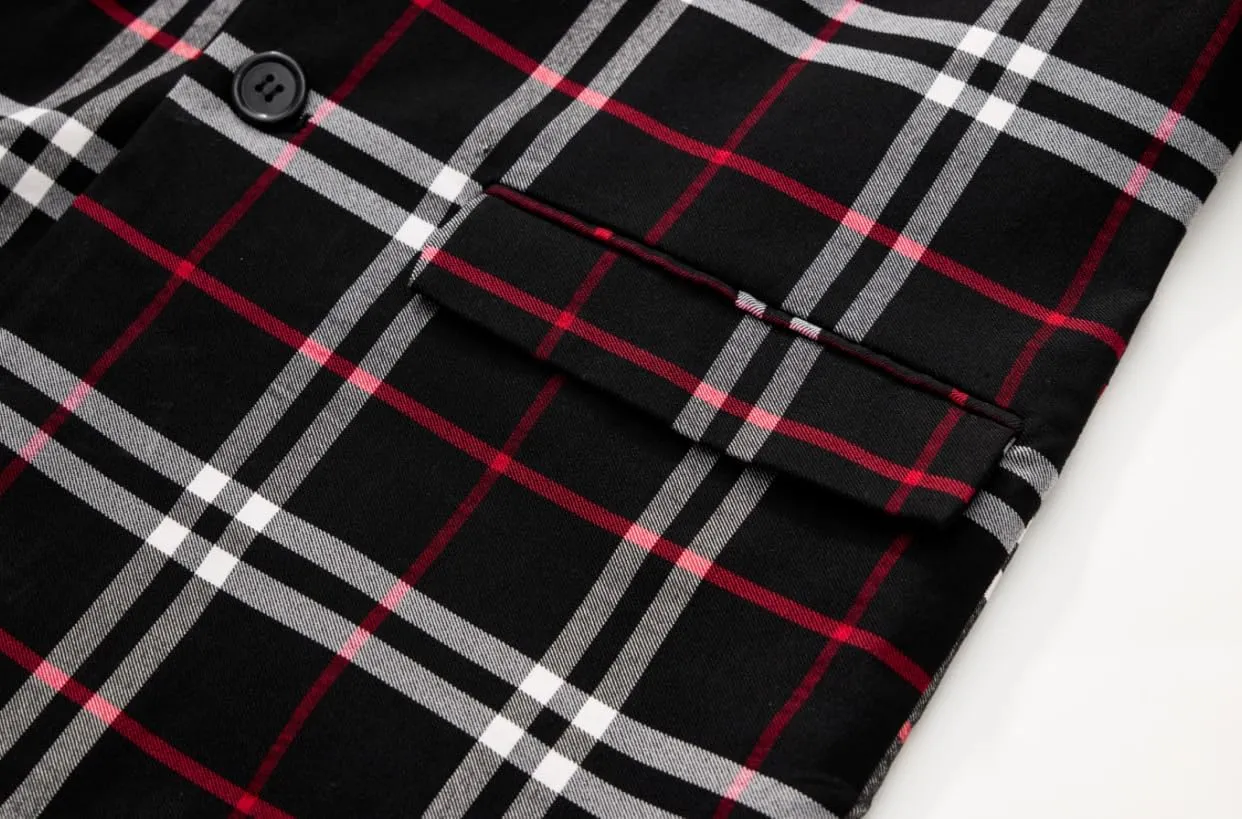 NOVOCCT Men's Plaid Slim Fit Blazer Jacket, Lightweight 2-Button Casual Sport Coat, Formal & Everyday Blazer for Men