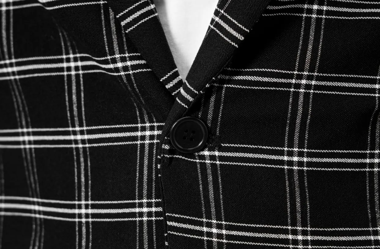 NOVOCCT Men's Plaid Slim Fit Blazer Jacket, Lightweight 2-Button Casual Sport Coat, Formal & Everyday Blazer for Men