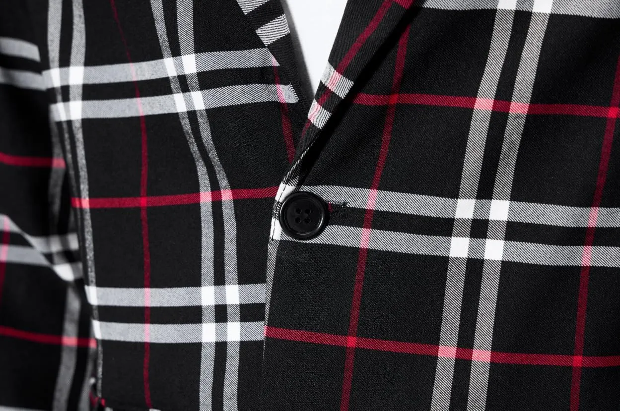 NOVOCCT Men's Plaid Slim Fit Blazer Jacket, Lightweight 2-Button Casual Sport Coat, Formal & Everyday Blazer for Men
